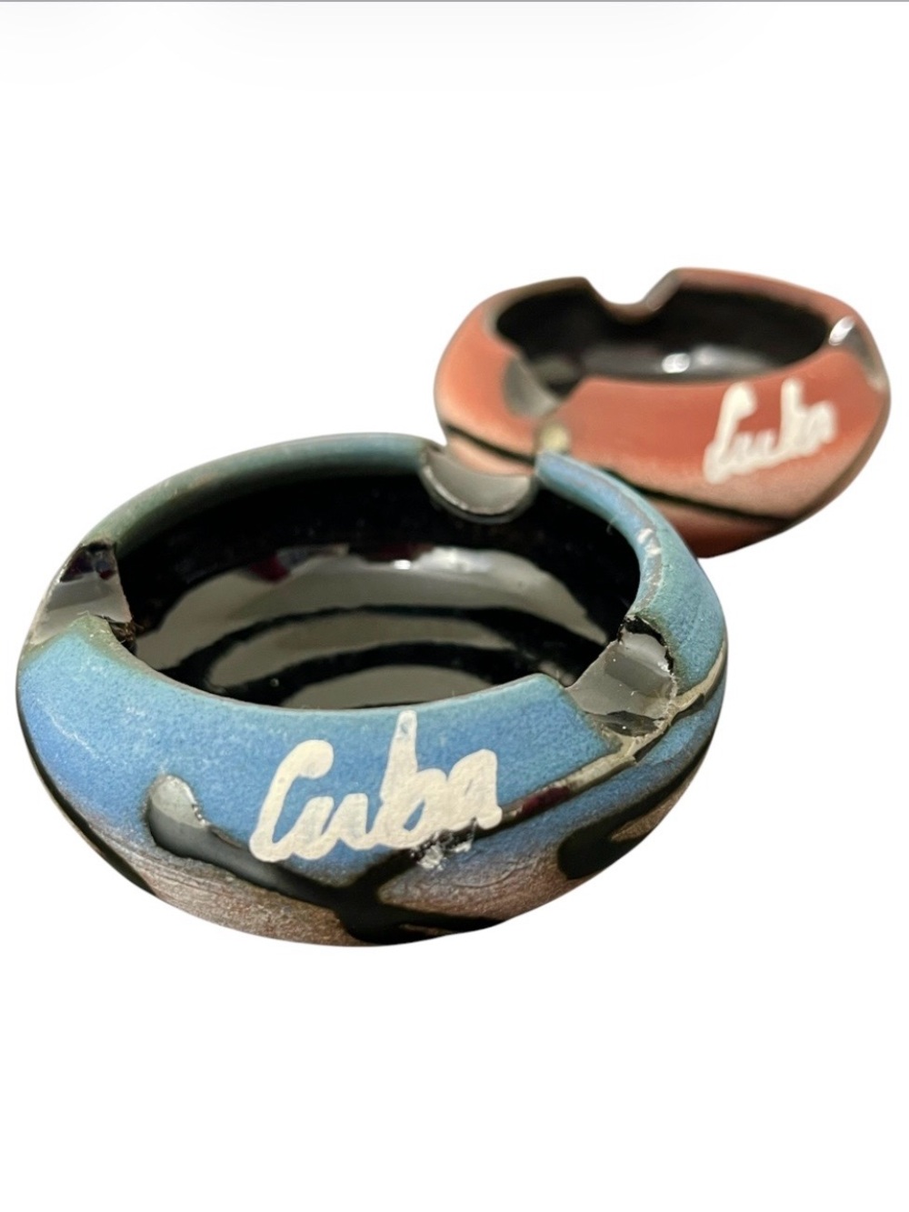 Vintage Cuba Ceramic Ashtray X 2